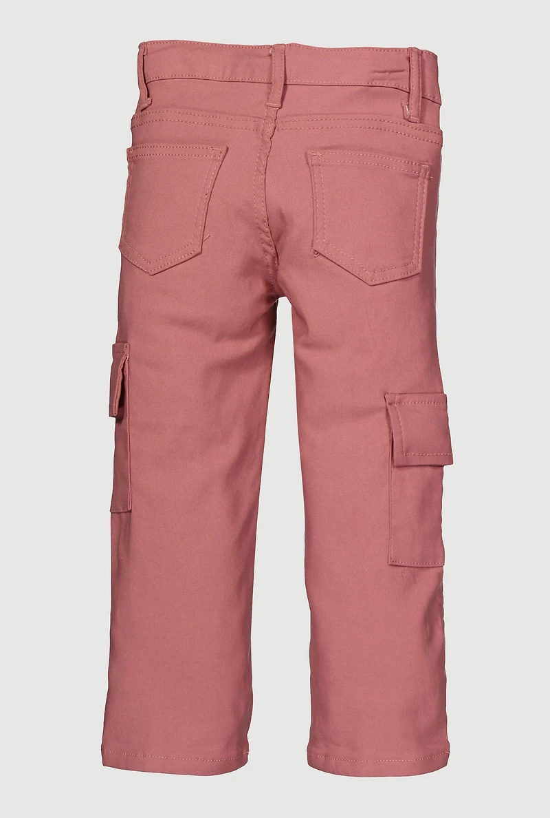 Little Girls Mid Rise Hyperstretch Cargo Pants