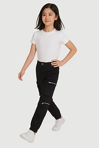 Girls Zip Pocket Cargo Joggers