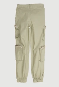 Girls Zip Pocket Caro Joggers, Green, Size 12