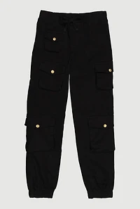 Girls Drawstring Cargo Joggers