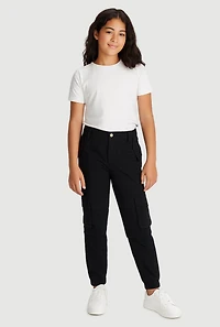 Girls Flap Pocket Cargo Sweatpants