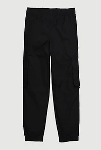 Girls Chain Detail Cargo Joggers, Black, Size 10