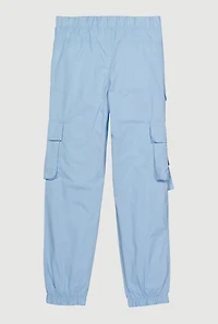 Girls Chain Detail Cargo Joggers, Blue, Size 12