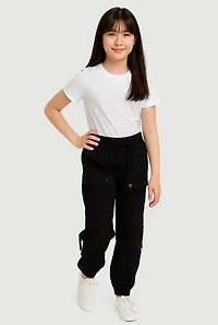 Girls D Ring Tabbed Cargo Joggers