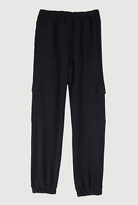 Girls Crepe Knit Cargo Joggers,
