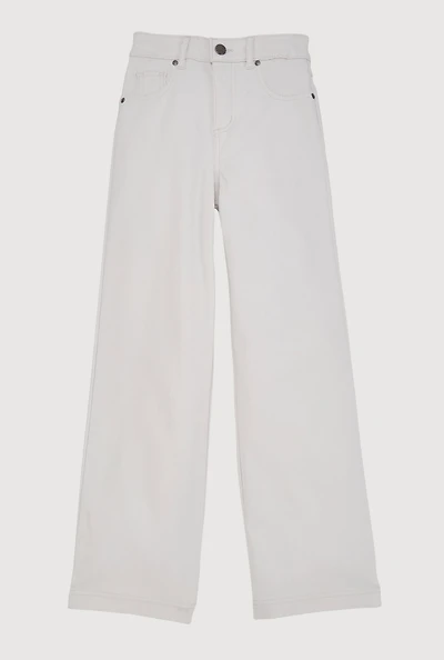 Girls Hyperstretch Wide Leg Pants, Grey, Size 14