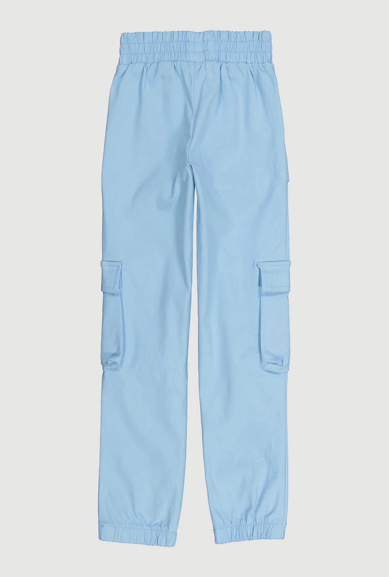 Girls Hyperstretch Cargo Pants, Blue, Size 10-12