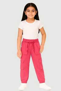 Girls Hyperstretch Cargo Pants, Pink,