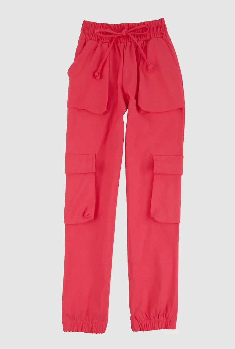 Girls Hyperstretch Cargo Pants, Pink,