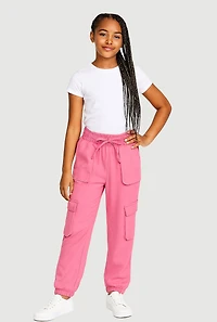 Girls Hyperstretch Cargo Pants, Pink,