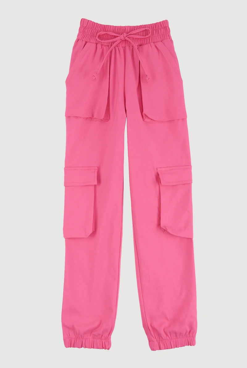 Girls Hyperstretch Cargo Pants, Pink,