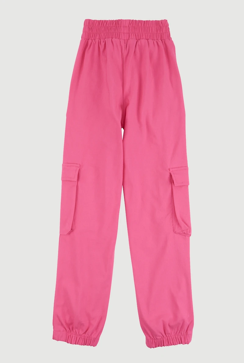 Girls Hyperstretch Cargo Pants, Pink,