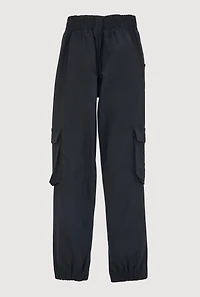 Girls Hyperstretch Cargo Joggers, Black, Size 10-12