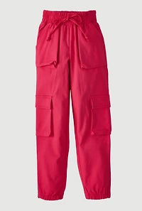 Girls Hyperstretch Cargo Joggers, Pink,