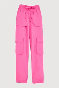 Girls Hyperstretch Cargo Joggers, Pink,