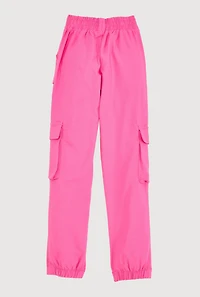 Girls Hyperstretch Cargo Joggers, Pink,