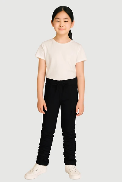Girls Hyperstretch Stacked Cargo Pants,