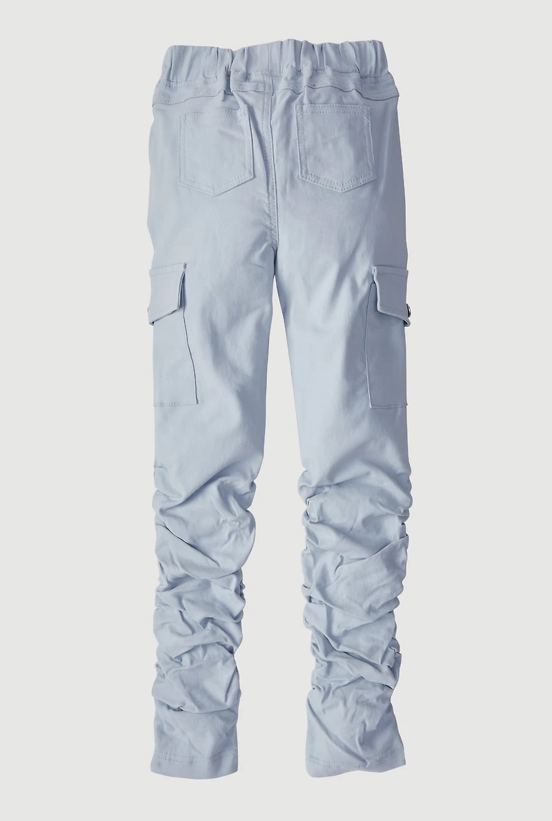 Girls Hyperstretch Stacked Cargo Pants,