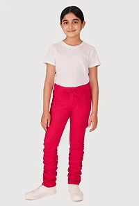 Girls Hyperstretch Stacked Cargo Pants, Pink, Size 10-12