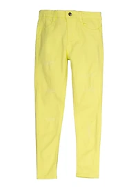 Girls Distressed Twill Skinny Pants