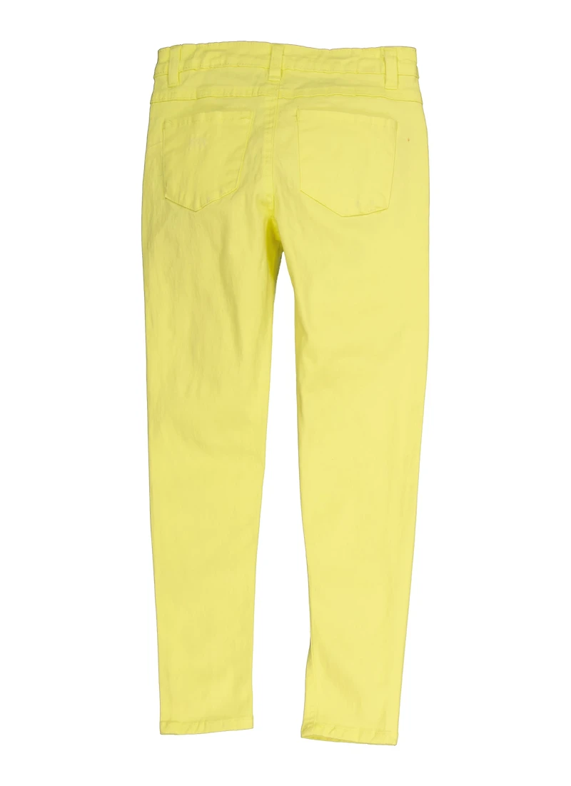 Girls Distressed Twill Skinny Pants