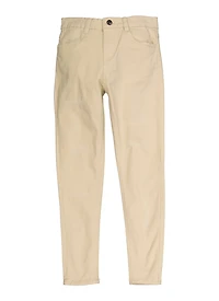 Girls Distressed Twill Skinny Pants, Khaki, Size 7