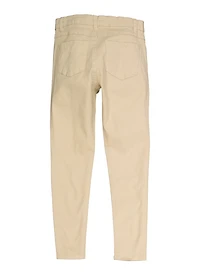 Girls Distressed Twill Skinny Pants, Khaki, Size 7