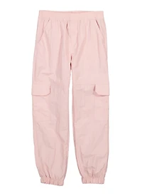 Girls Nylon Parachute Pants, Pink, Size 14