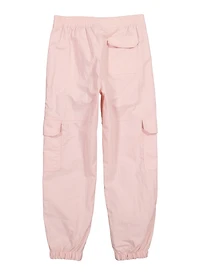 Girls Nylon Parachute Pants, Pink, Size 14