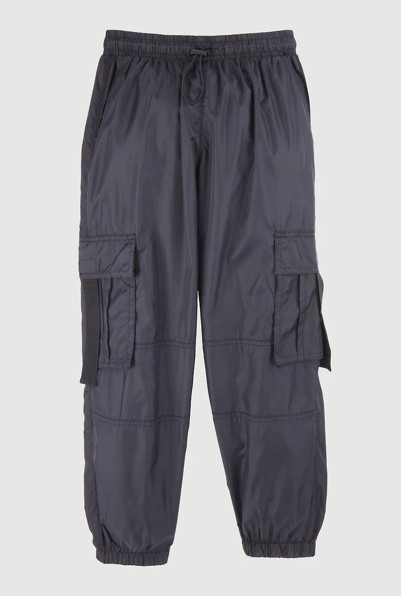 Girls Nylon Parachute Cargo Pants, 10-12