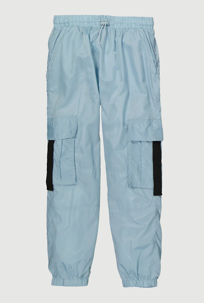 Girls Nylon Parachute Cargo Pants