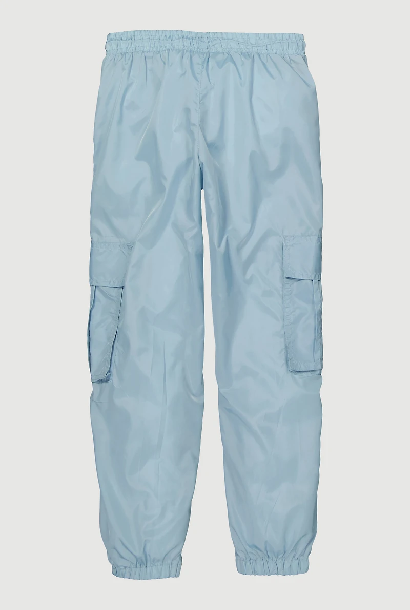 Girls Nylon Parachute Cargo Pants