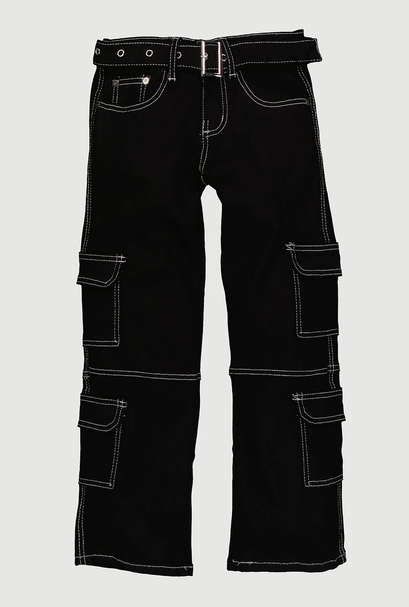 Girls Relaxed Straight Leg Mid Rise Pants