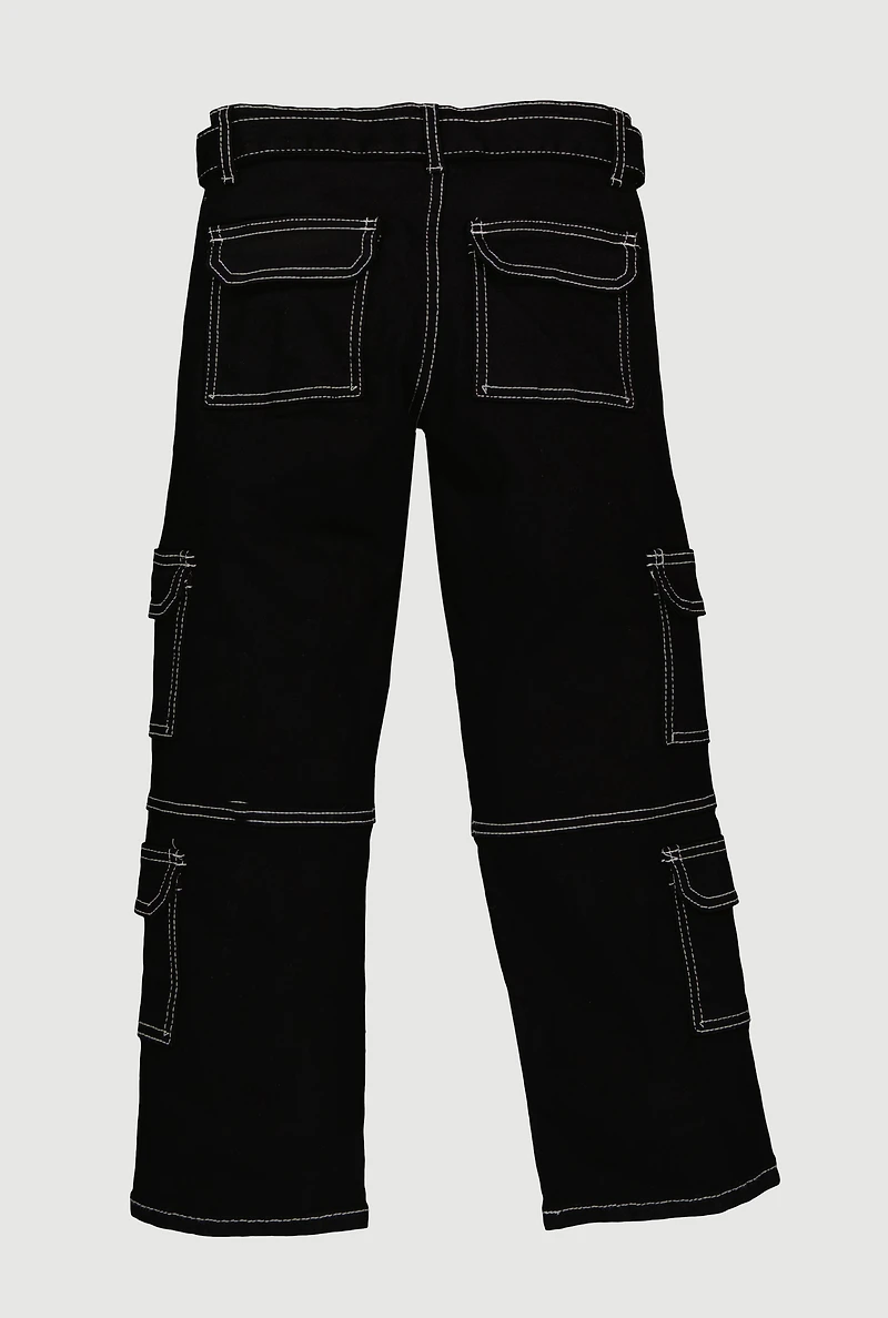 Girls Relaxed Straight Leg Mid Rise Pants