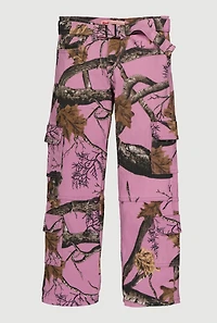 Girls Tree Camo Twill Belted Utility Pants