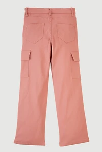 Girls Adjustable Waistband Relaxed Straight Leg Cargo Pants