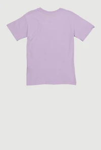 Girls Stitch and Angel Heart Graphic Tee, Purple, Size 10-12