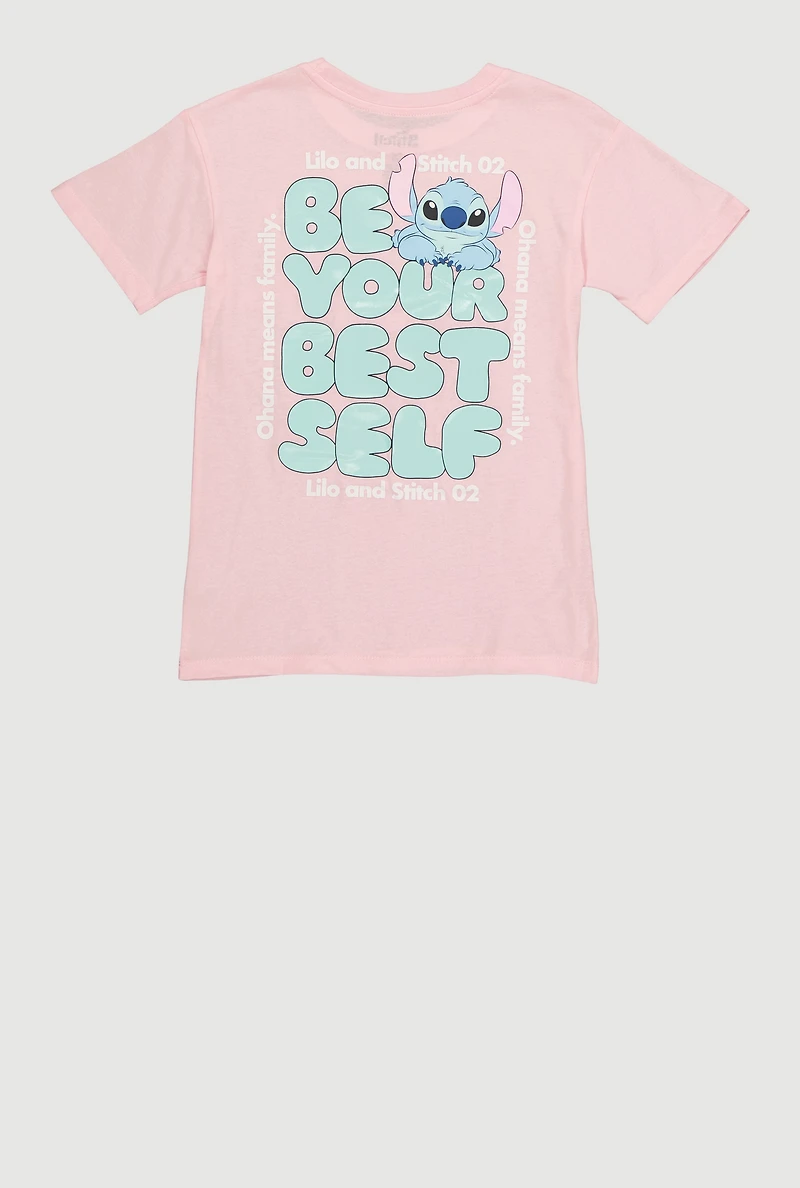 Girls Be Your Best Self Stitch Graphic Tee
