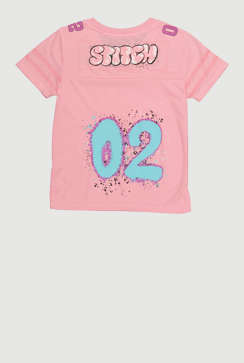 Girls Stitch 02 Graphic Football Jersey