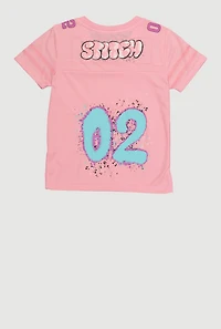 Girls Stitch 02 Graphic Football Jersey