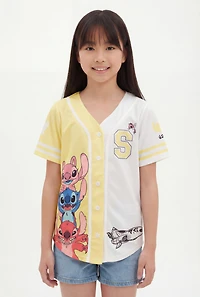 Girls Stitch Space Pals Graphic Mesh Jersey