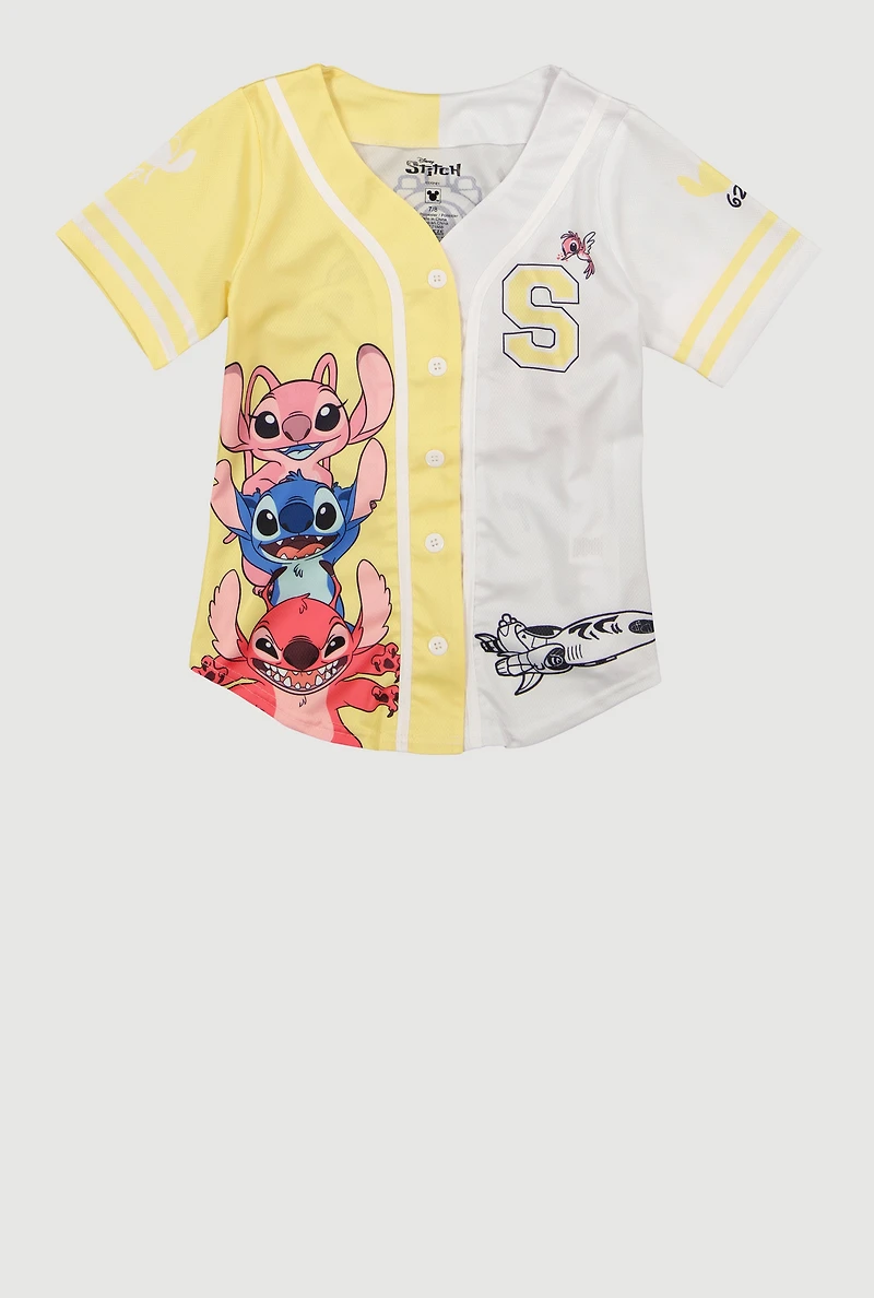 Girls Stitch Space Pals Graphic Mesh Jersey