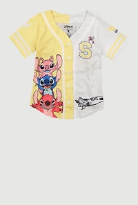 Girls Stitch Space Pals Graphic Mesh Jersey
