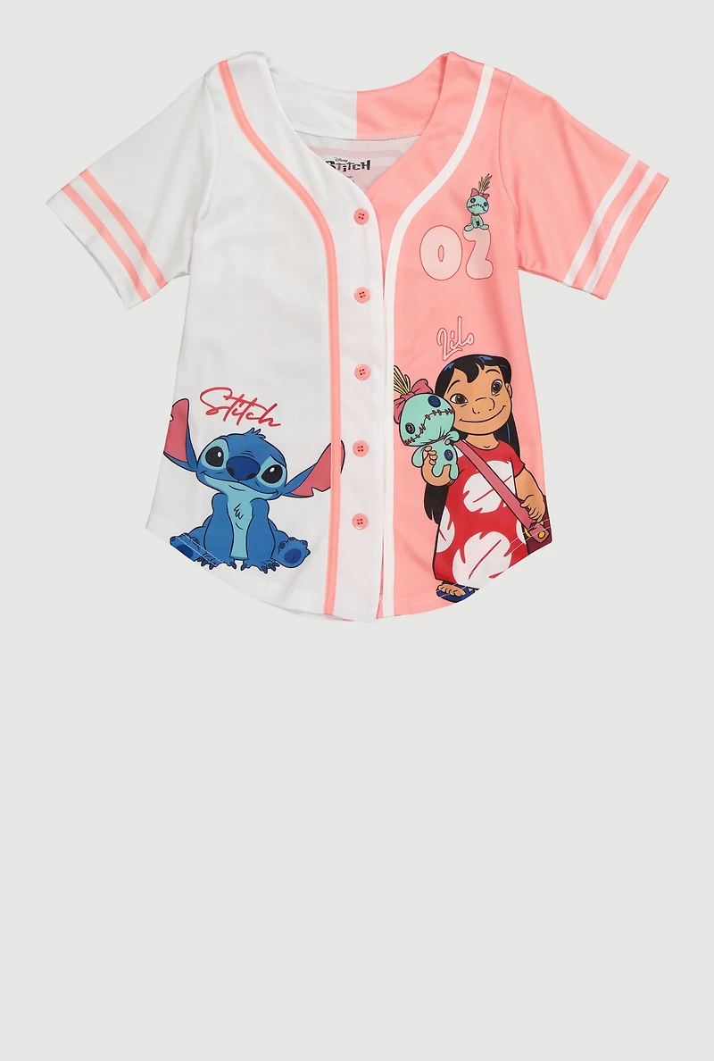 Girls Lilo and Stitch Ohana Baseball Jersey