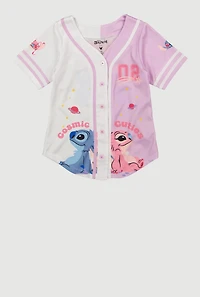 Girls Stitch and Angel Cosmic Cuties Baseball Jersey