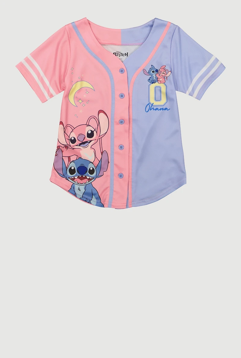 Girls Stitch Graphic Varsity Stripe Mesh Jersey