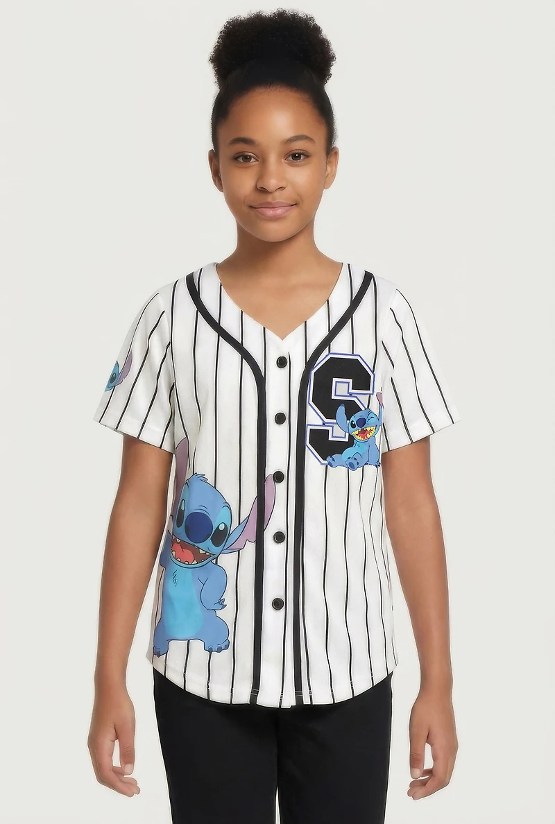 Girls Stitch Ohana 02 Graphic Baseball Jersey