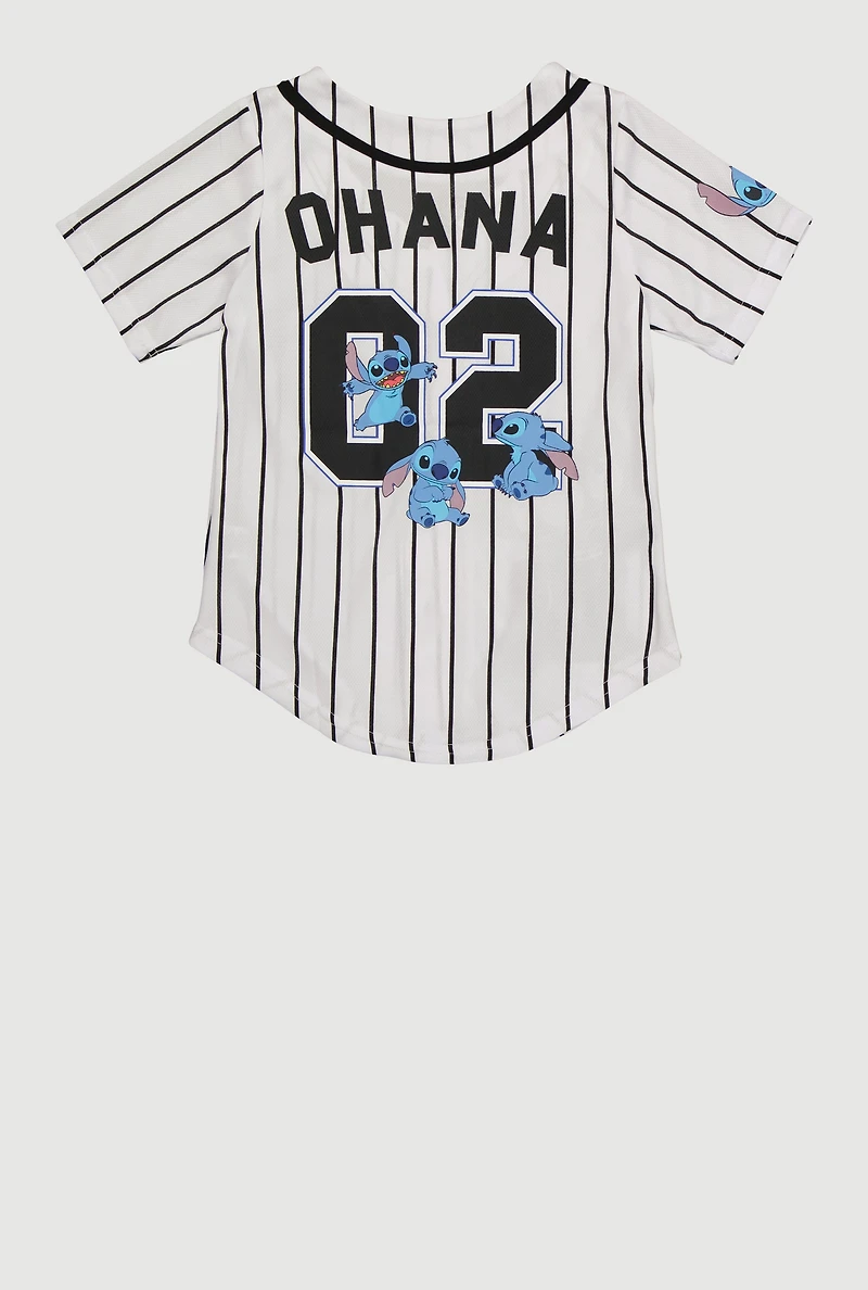 Girls Stitch Ohana 02 Graphic Baseball Jersey