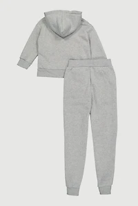 Little Girls Malibu Graphic Hooded Sweatshirt and Joggers