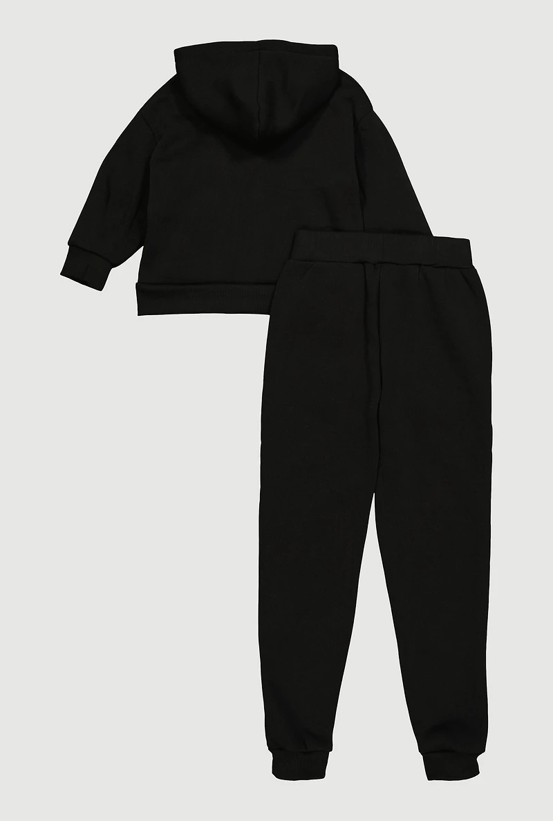 Little Girls LA California Zip Front Hoodie and Joggers